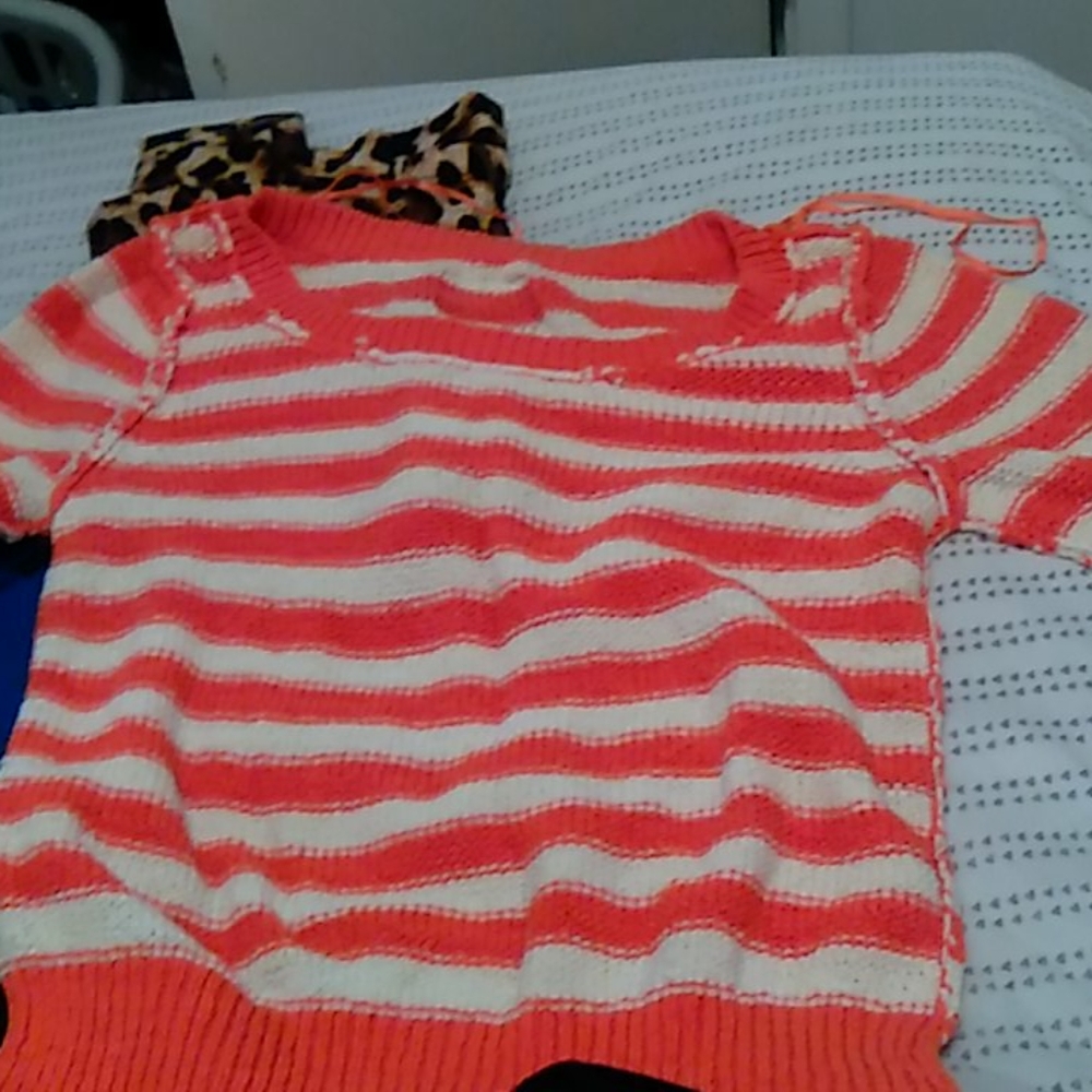 Orange & white sweater